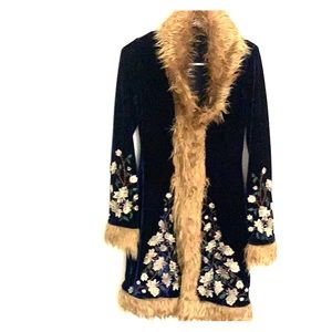 Betsey Johnson royal blue full length jacket.